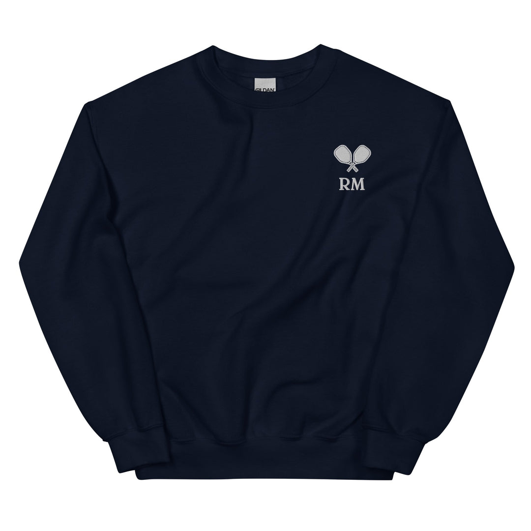 Monogram Crewneck - Embroidered Unisex Sweatshirt - The Pickleball Gift Store