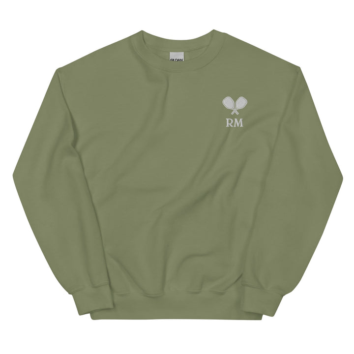 Monogram Crewneck - Embroidered Unisex Sweatshirt - The Pickleball Gift Store