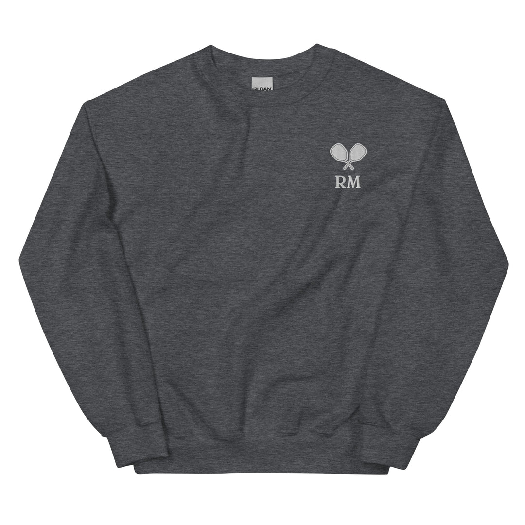 Monogram Crewneck - Embroidered Unisex Sweatshirt - The Pickleball Gift Store