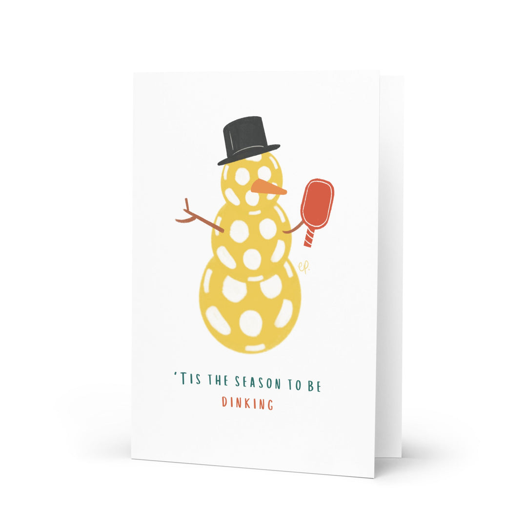 Snowman - Blank Greeting card - The Pickleball Gift Store