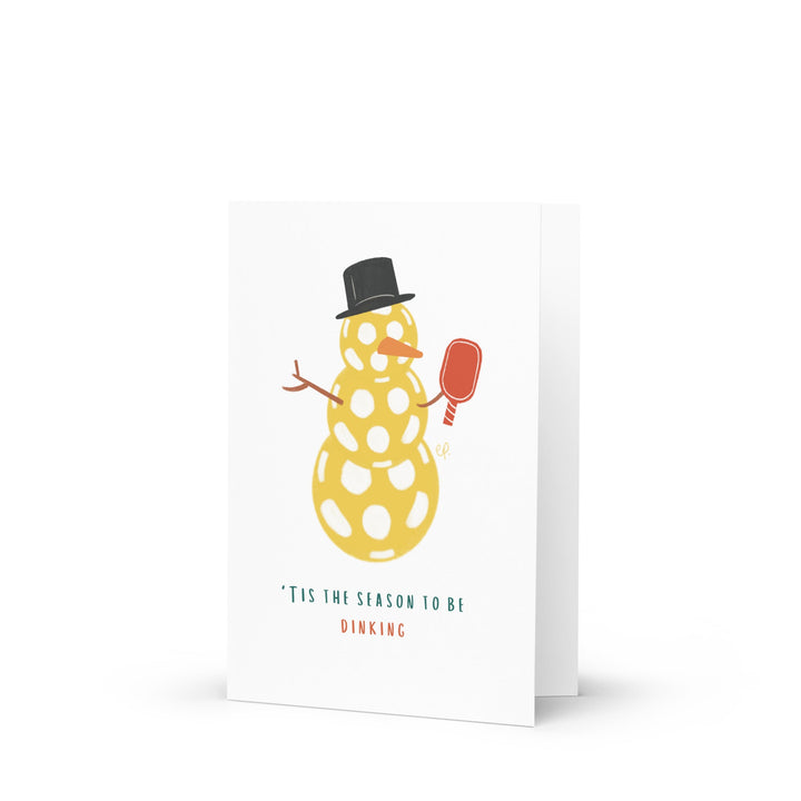 Snowman - Blank Greeting card - The Pickleball Gift Store